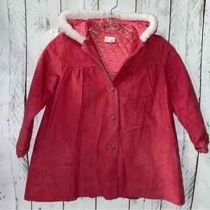 Vintage Girls 6x (5) Pink Corduroy Jacket Coat Euc Fischel By Johnston Swing VGC